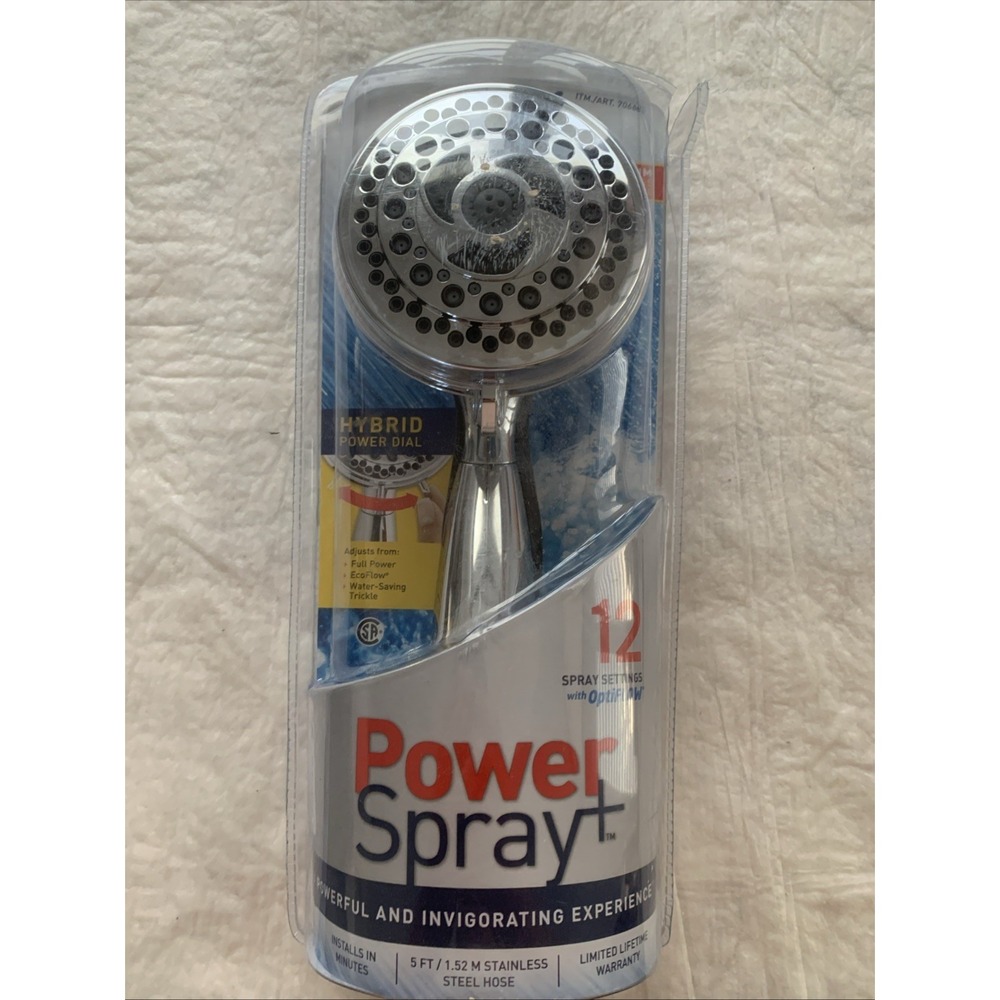 NIP Waterpik Power Spray + 12 Spray Settings Handheld Stainless Steel Hose